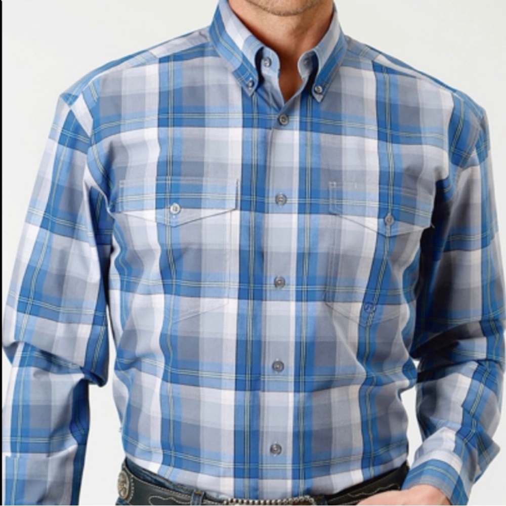 New Roper Men's Plaid Long Sleeve Button shirt